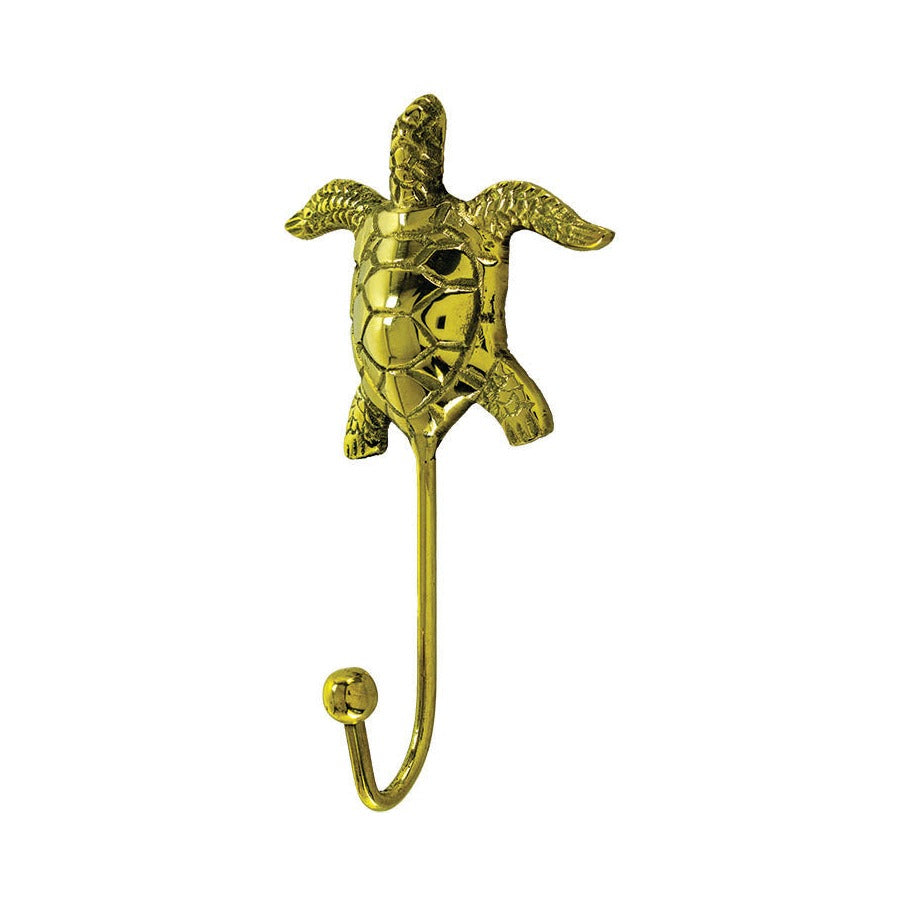Sea Turtle Hook – Polished Brass (Pkg. 2)