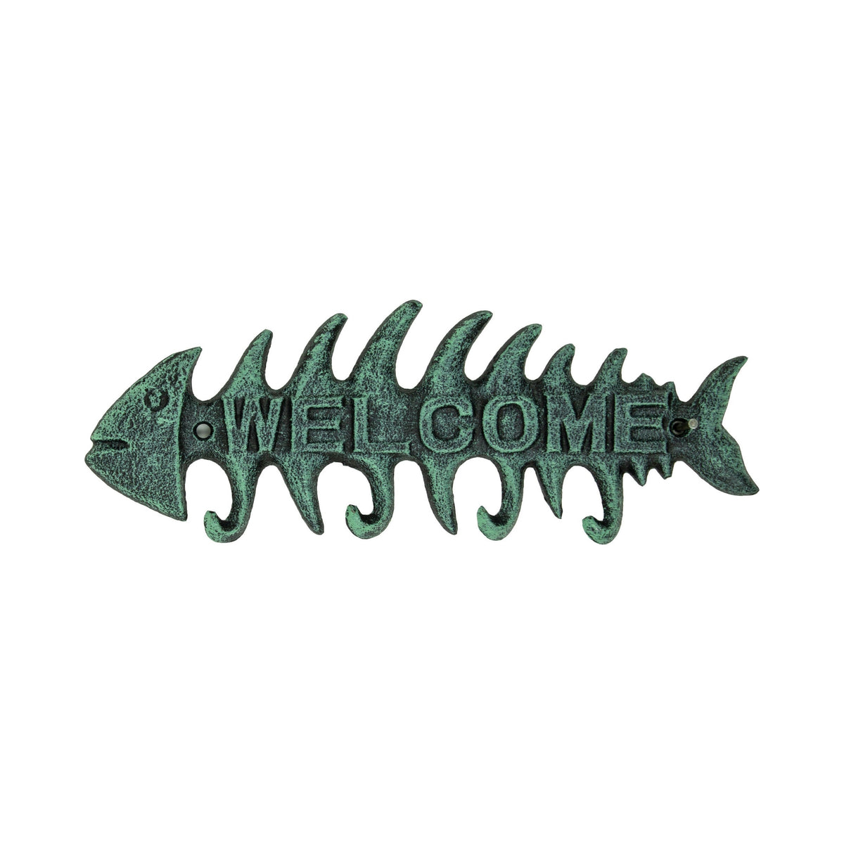 Welcome Fish Key Rack – Verdigris (Pkg. 6)
