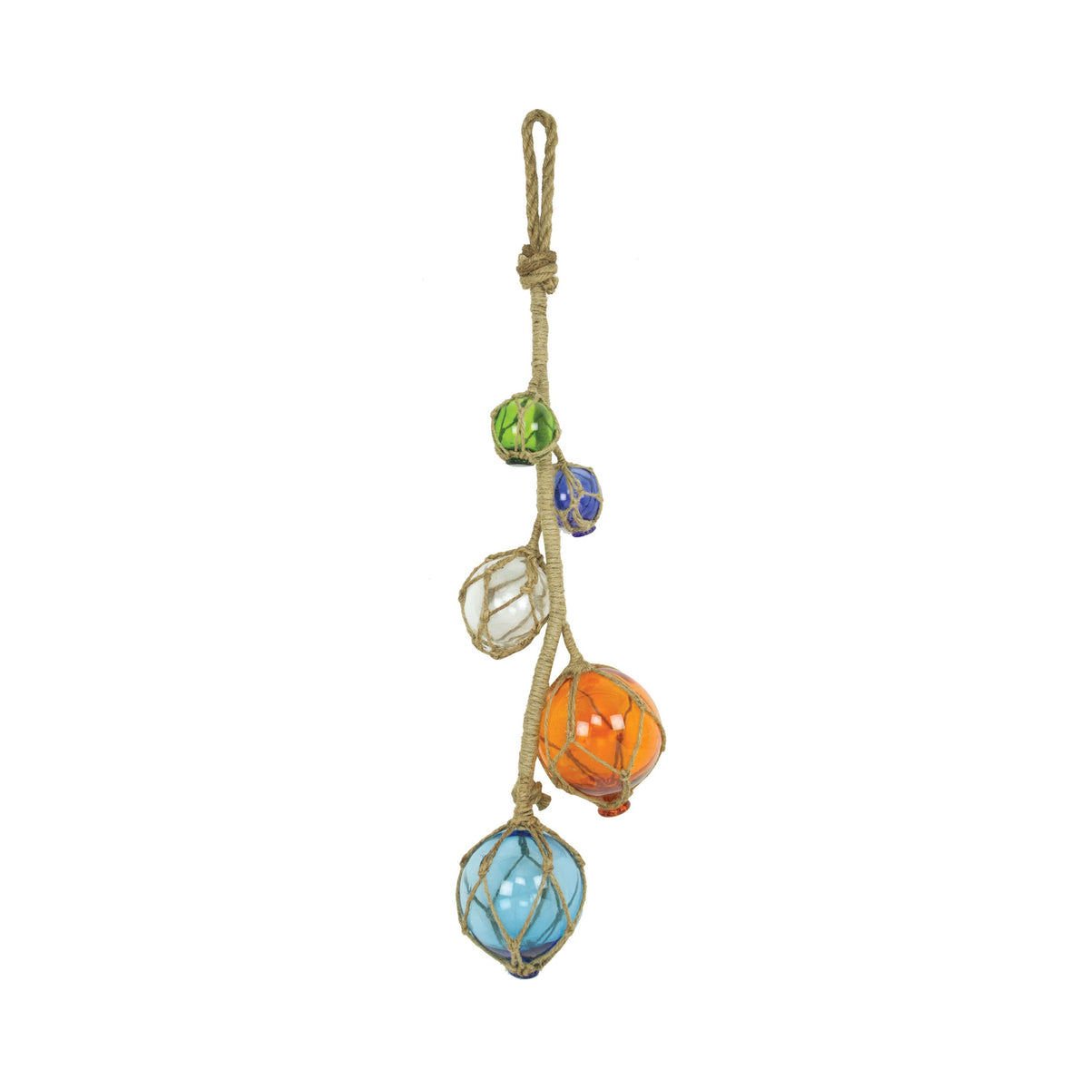 S/5 Rope Buoy – Green, Dk. Blue, Clear, Amber, Lt. Blue – Final Sale