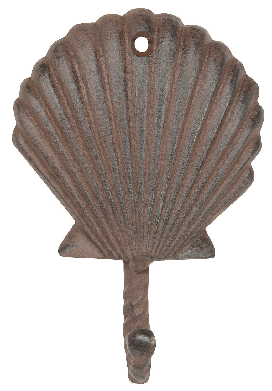 Scallop Shell Hook – Rust (Pkg. 6)