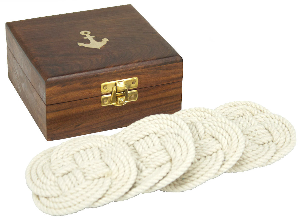 Anchor Box w/ 4 White Coasters – (Min. 2)