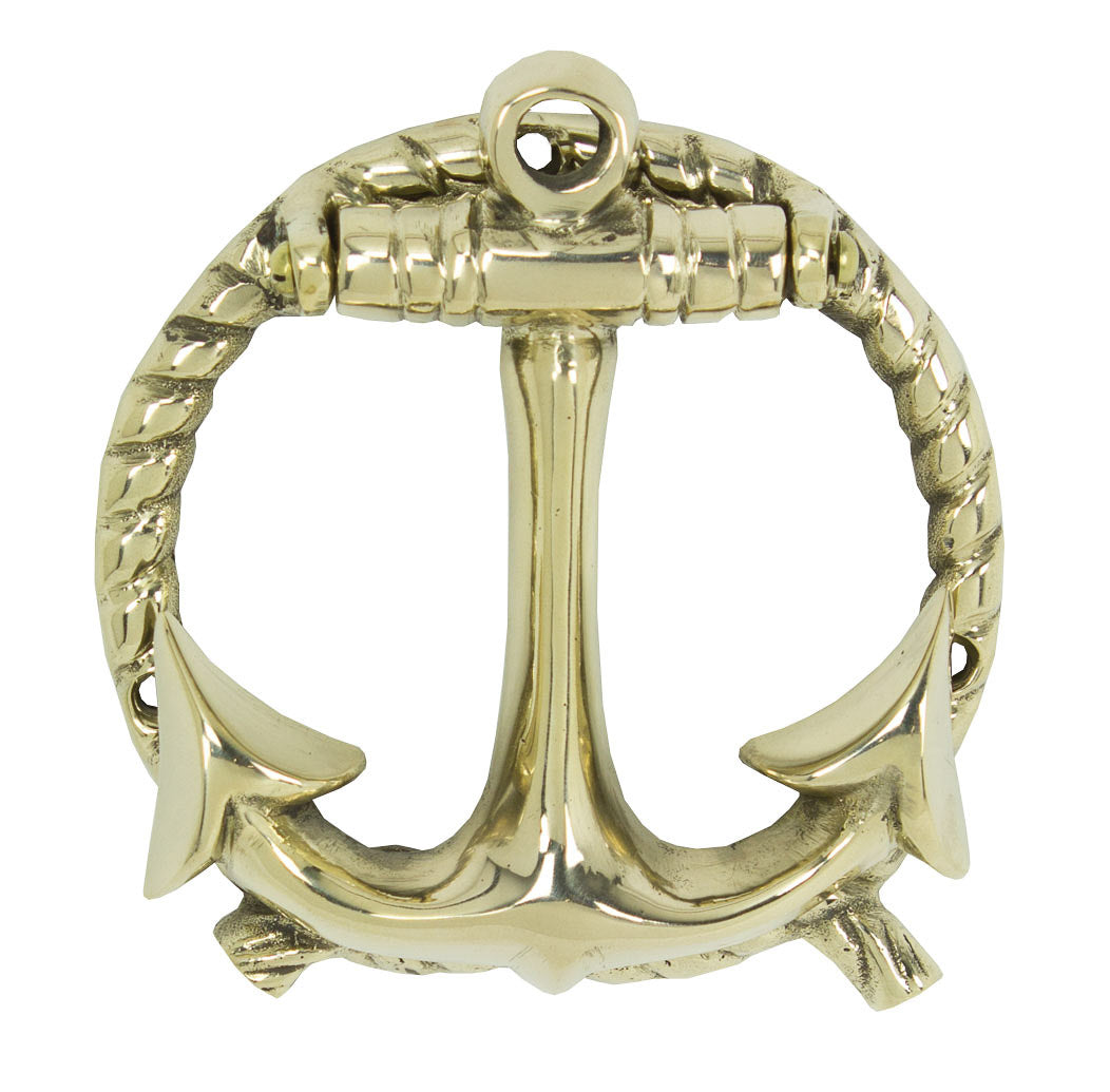 Anchor W/ Rope Door Knocker – Brass