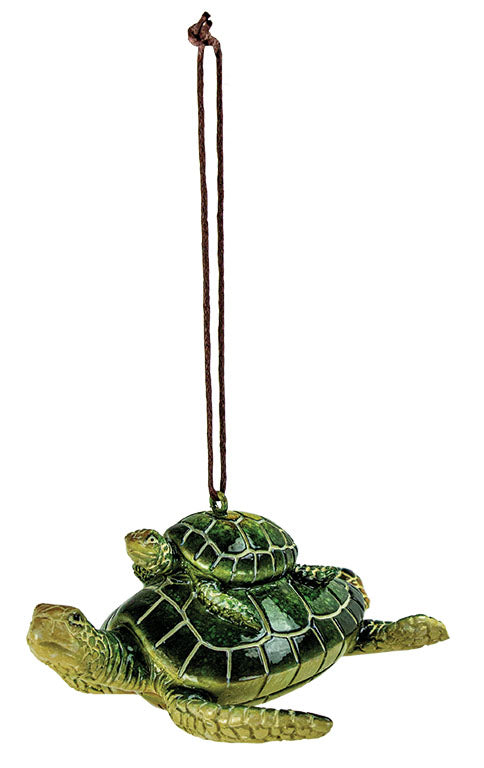 Mother & Baby Turtle Ornament – Green (Pkg. 6)