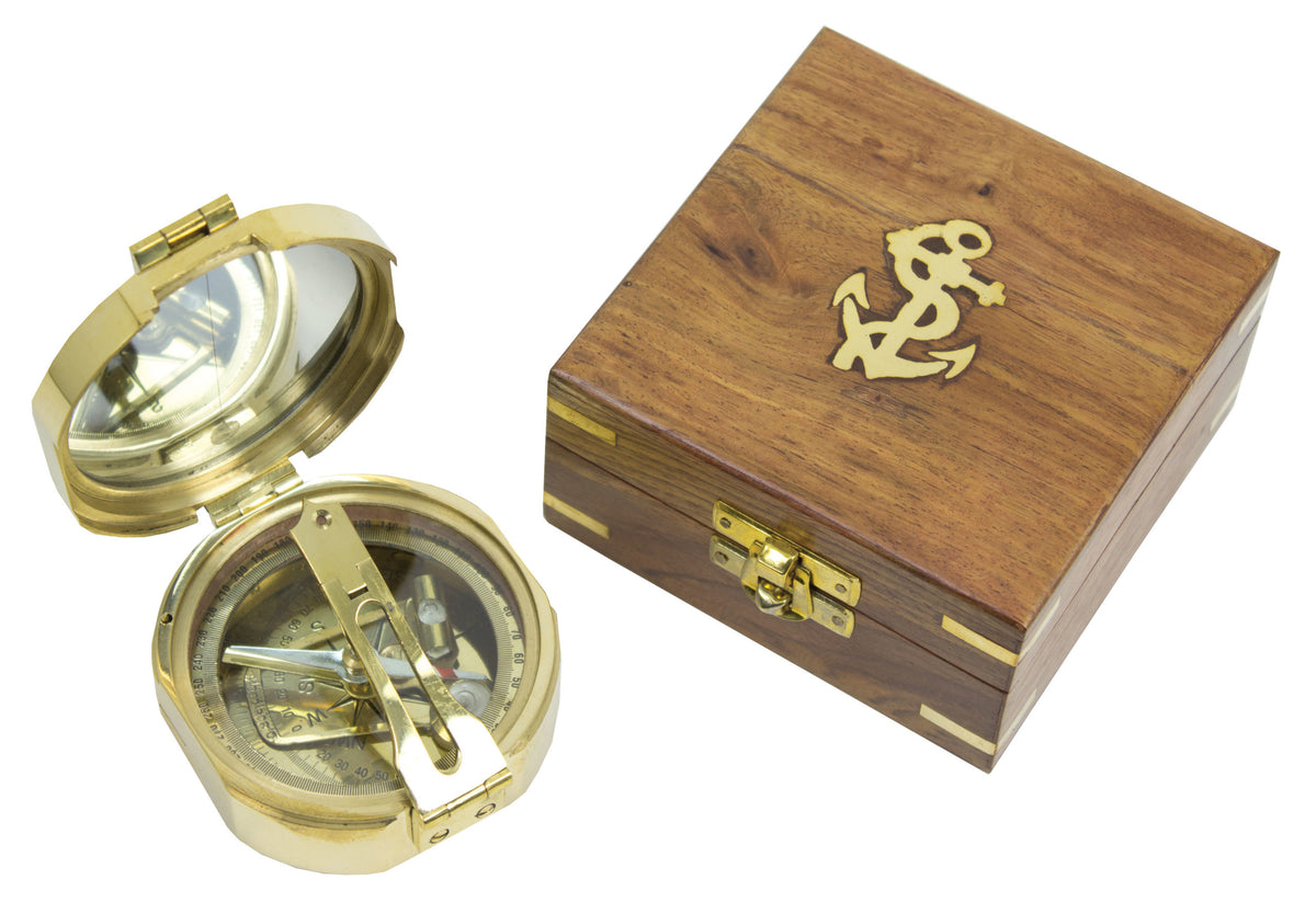 Brunton Compass w/ Box – Polished Brass