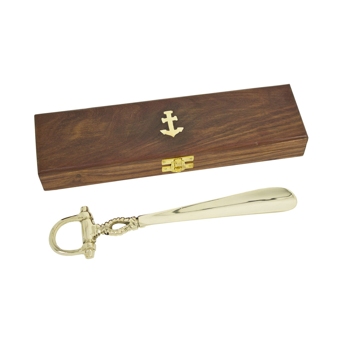 Shoe Horn In Box – Polished Solid Brass