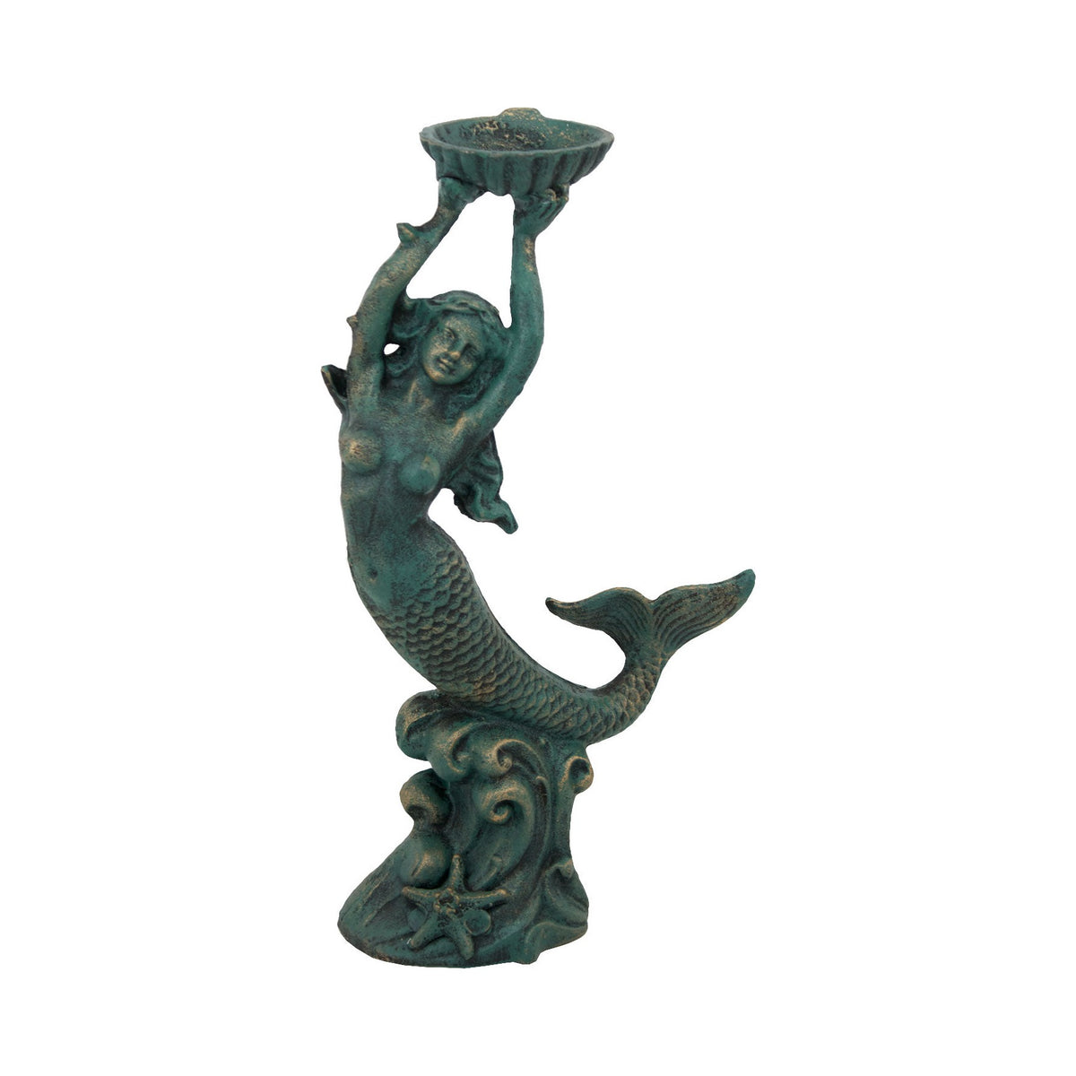 Mermaid Candle Holder (Verdigris)