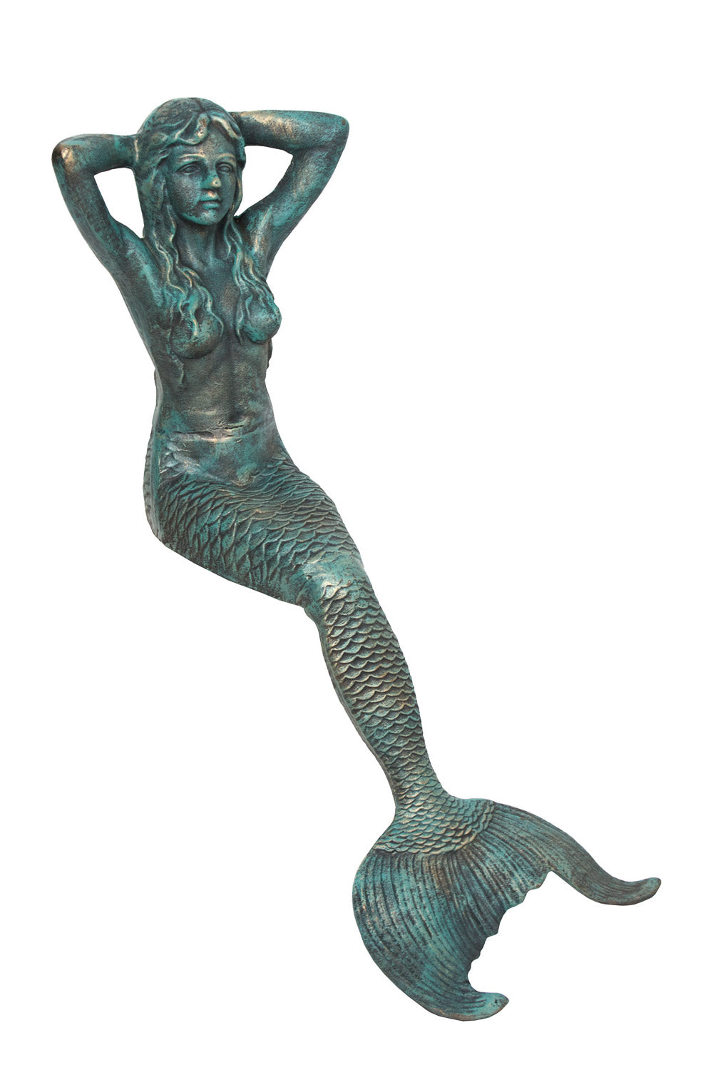 Giant Sitting Mermaid – Verdigris