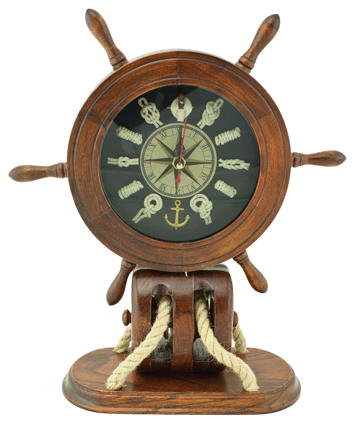 Ship Wheel Mantel Knot Clock