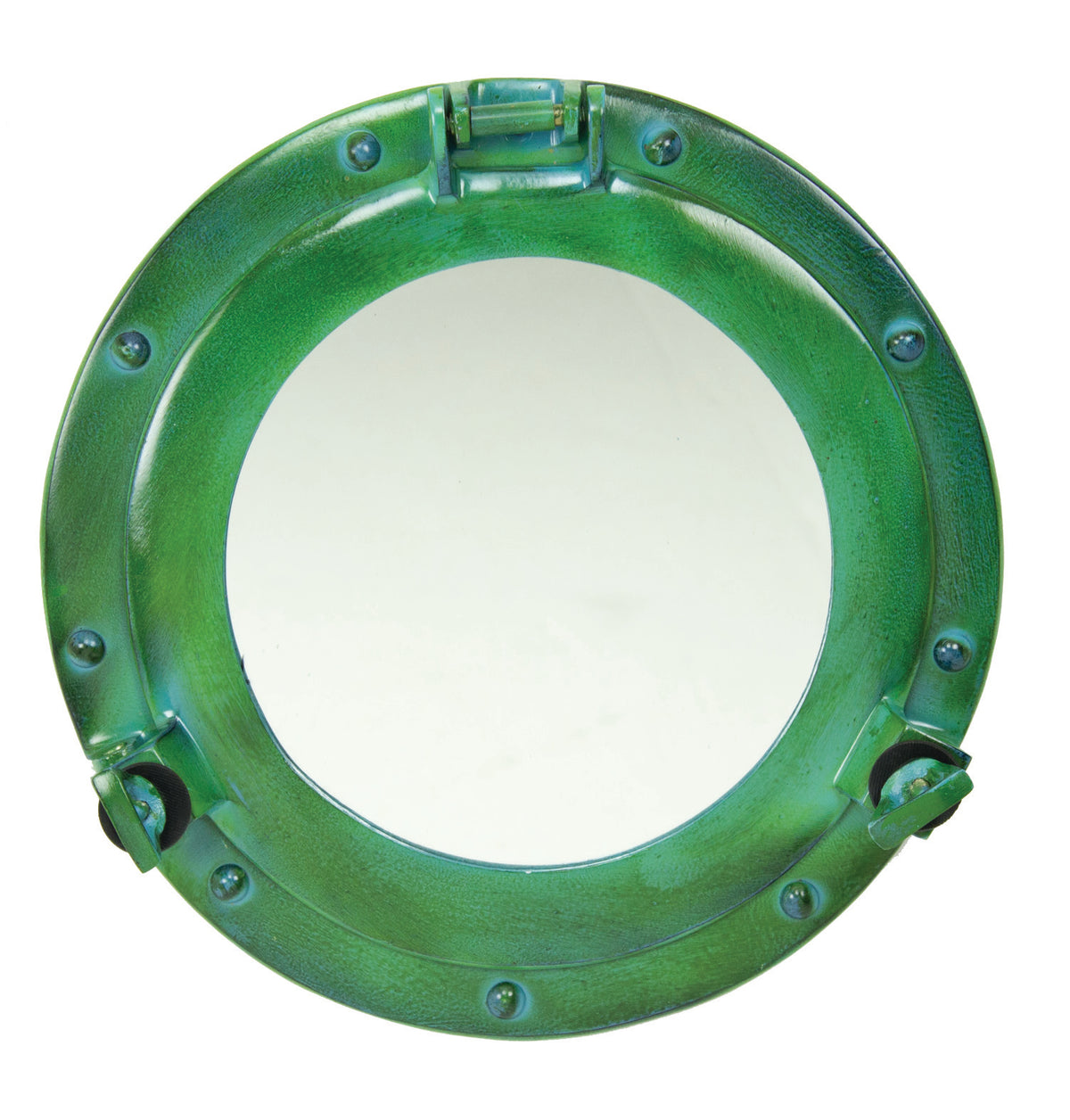 Porthole Mirror – Green Aluminum