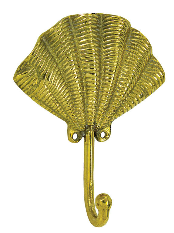 Shell Hook – Brass (Pkg. 2)