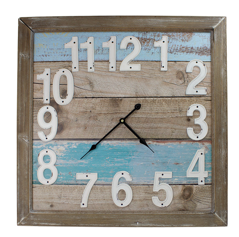 Beach Wood Clock (Square) (Min. 2)