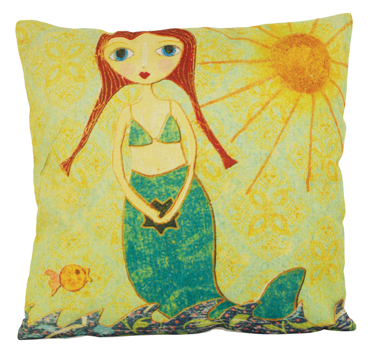 Folk Mermaid Pillow