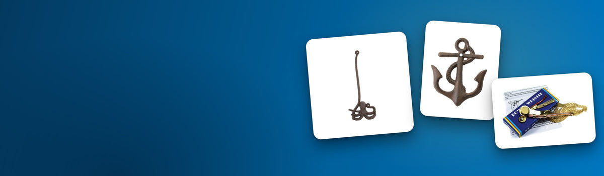 Moby Dick best sellers: octopus paper towel holder, anchor hook, bosun whistle