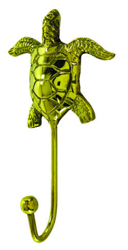 Sea Turtle Hook - Polished Brass (Pkg. 2)